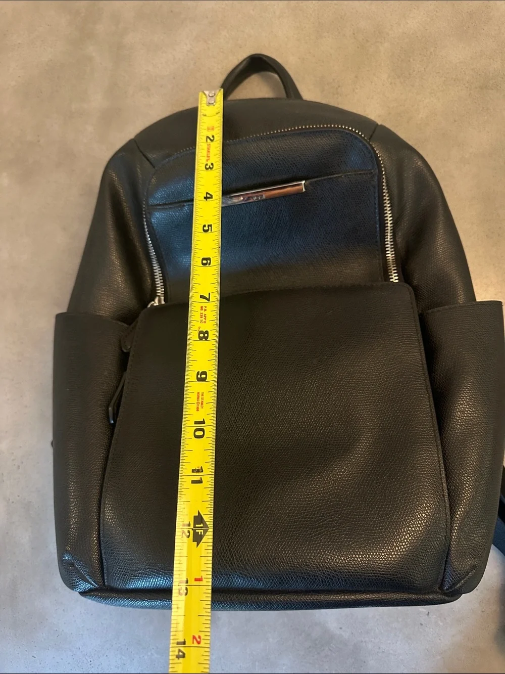 TUMI Black Pebbled Leather Backpack - Sleek Everyday Carry